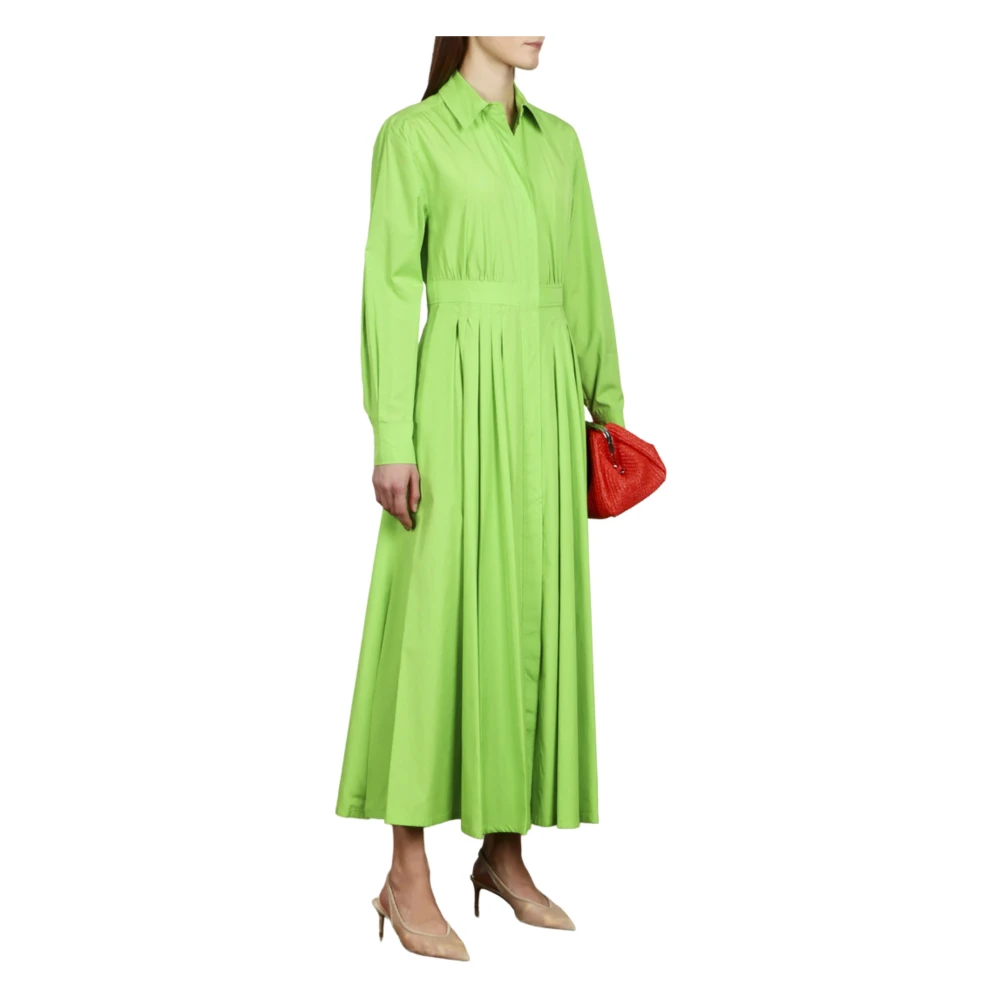 Max Mara Studio Groene Katoenen Overhemdjurk Green Dames