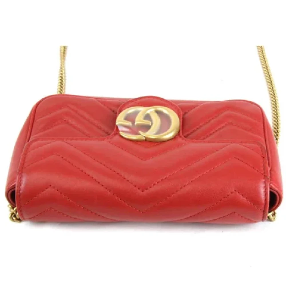 Gucci Vintage Pre-owned Leather gucci-bags Red Dames