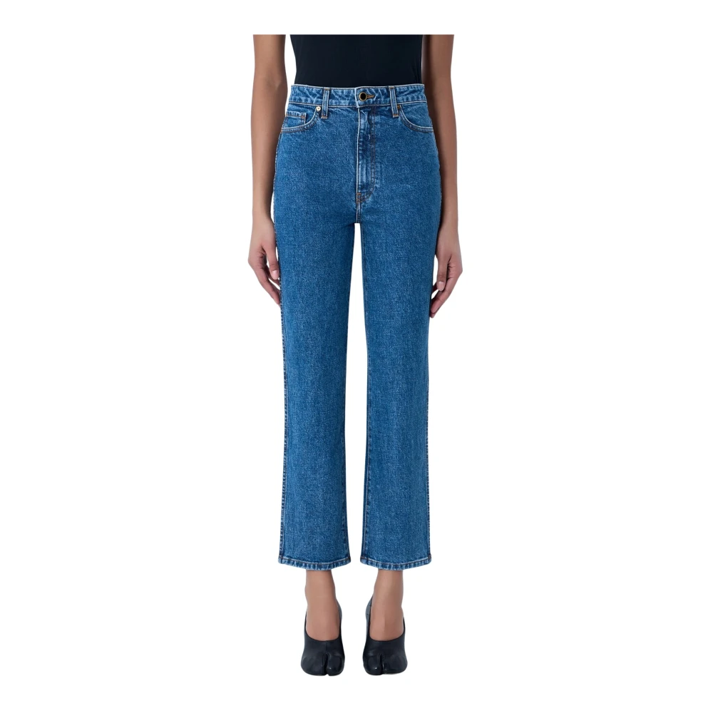Khaite Women's Blue Abigail Stretch Jeans - Cropped Jeans - W26 - Jeans
