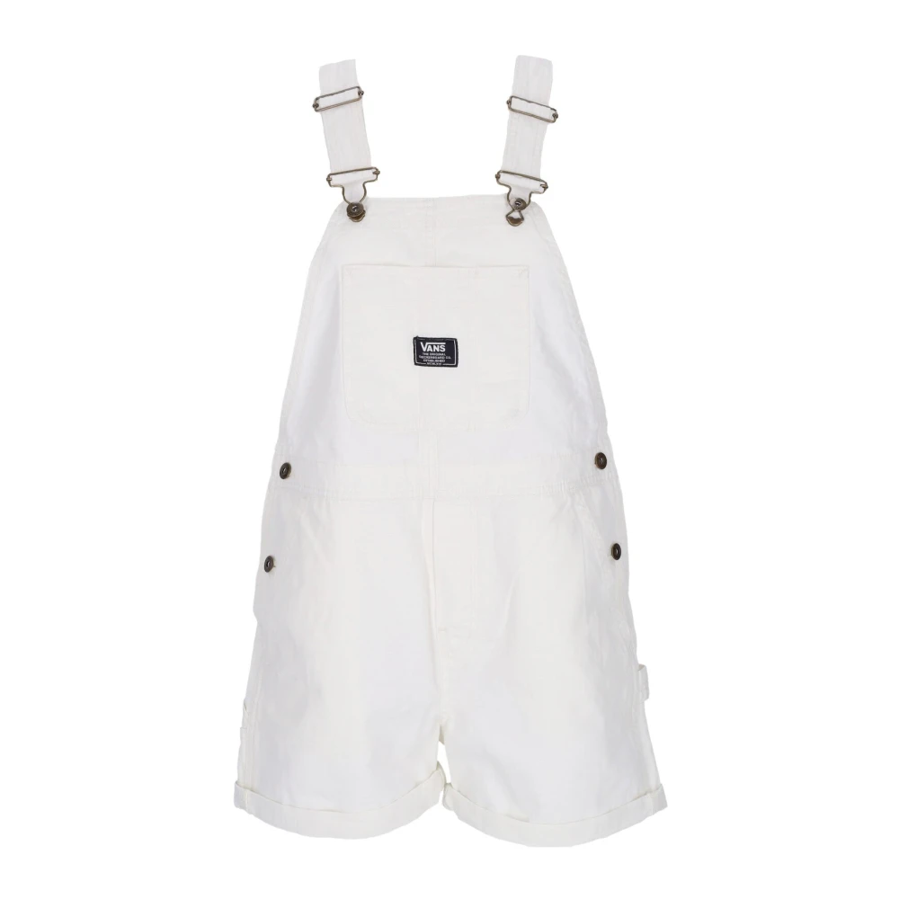 Vans Canvas Bib Shorts met Bretels White Dames