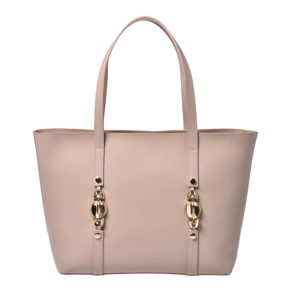 Baldinini Women's Beige Nude Leather Tote Bag