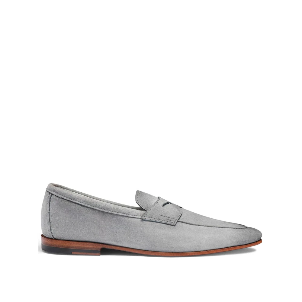 Santoni Men's Gray Loafers, 9 Uk, Stylish Loafers For