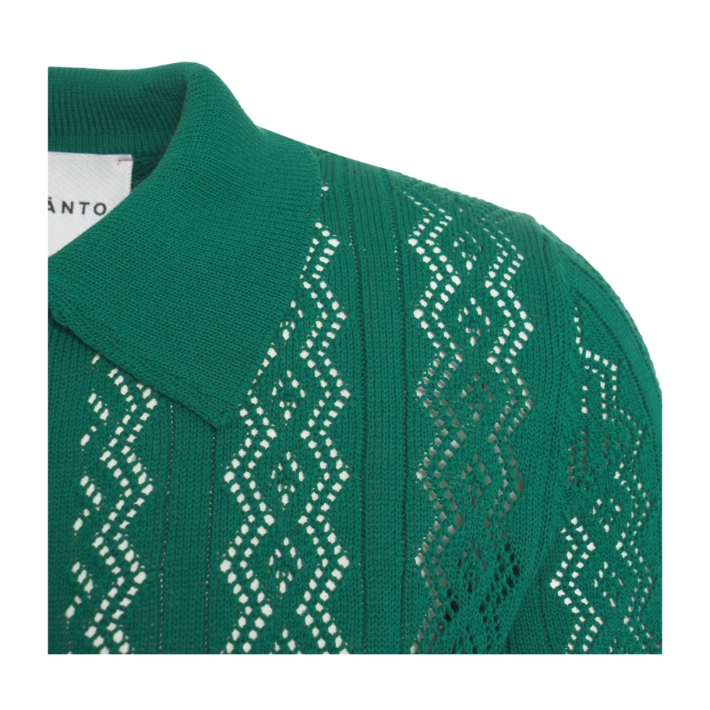 Amaránto Groene Gebreide Vest Korte Mouw Green Heren