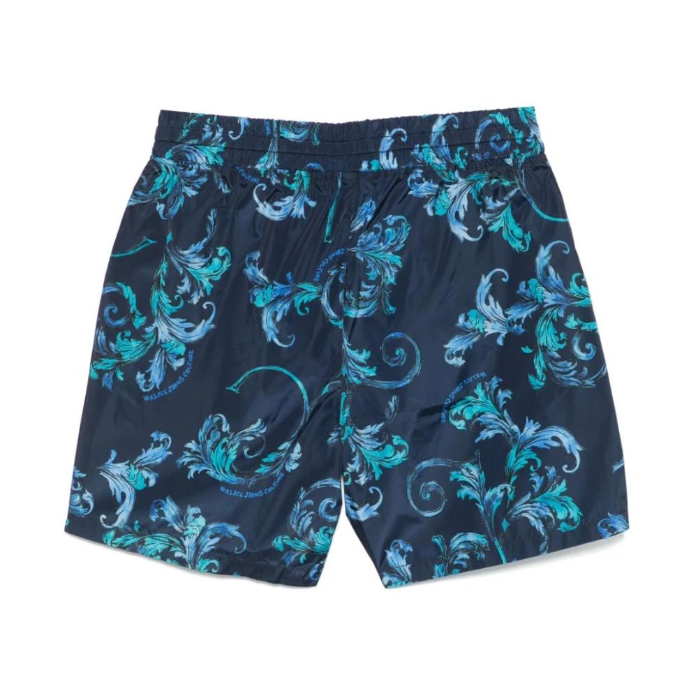 Versace Jeans Couture Barokprint Blauwe Ondergoed Shorts Blue Heren