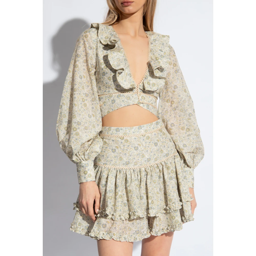 Ixiah Dahlia cropped top Beige Dames