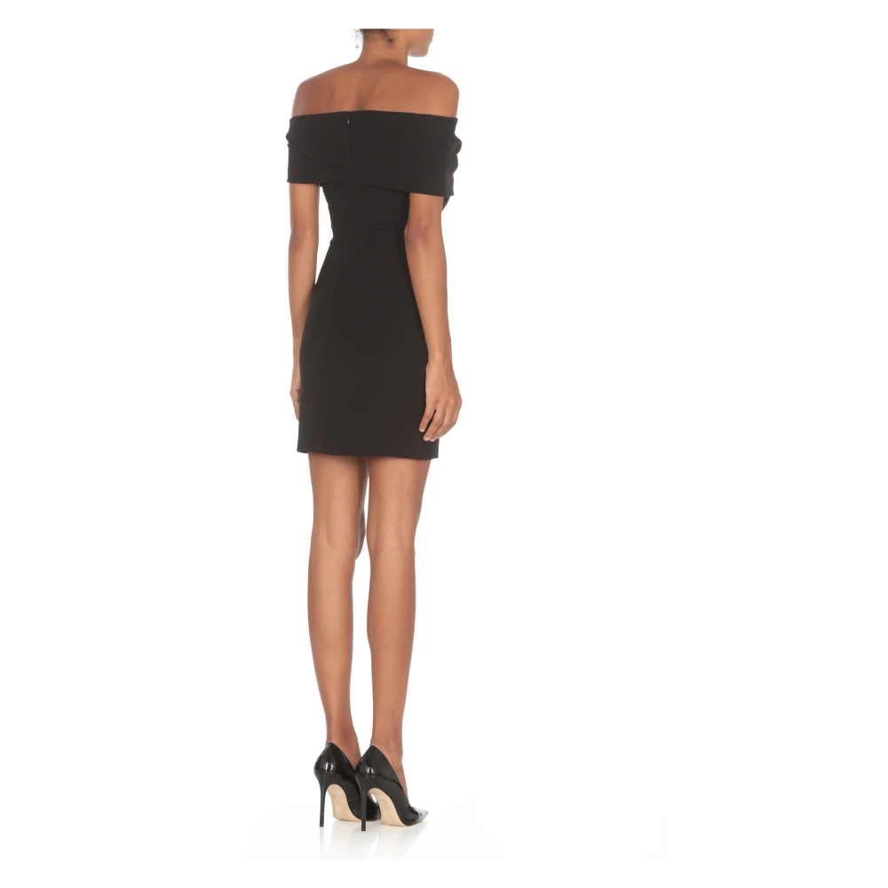 Solace London Zwarte Mouwloze Jurk Rechte Hals Achterrits Black Dames