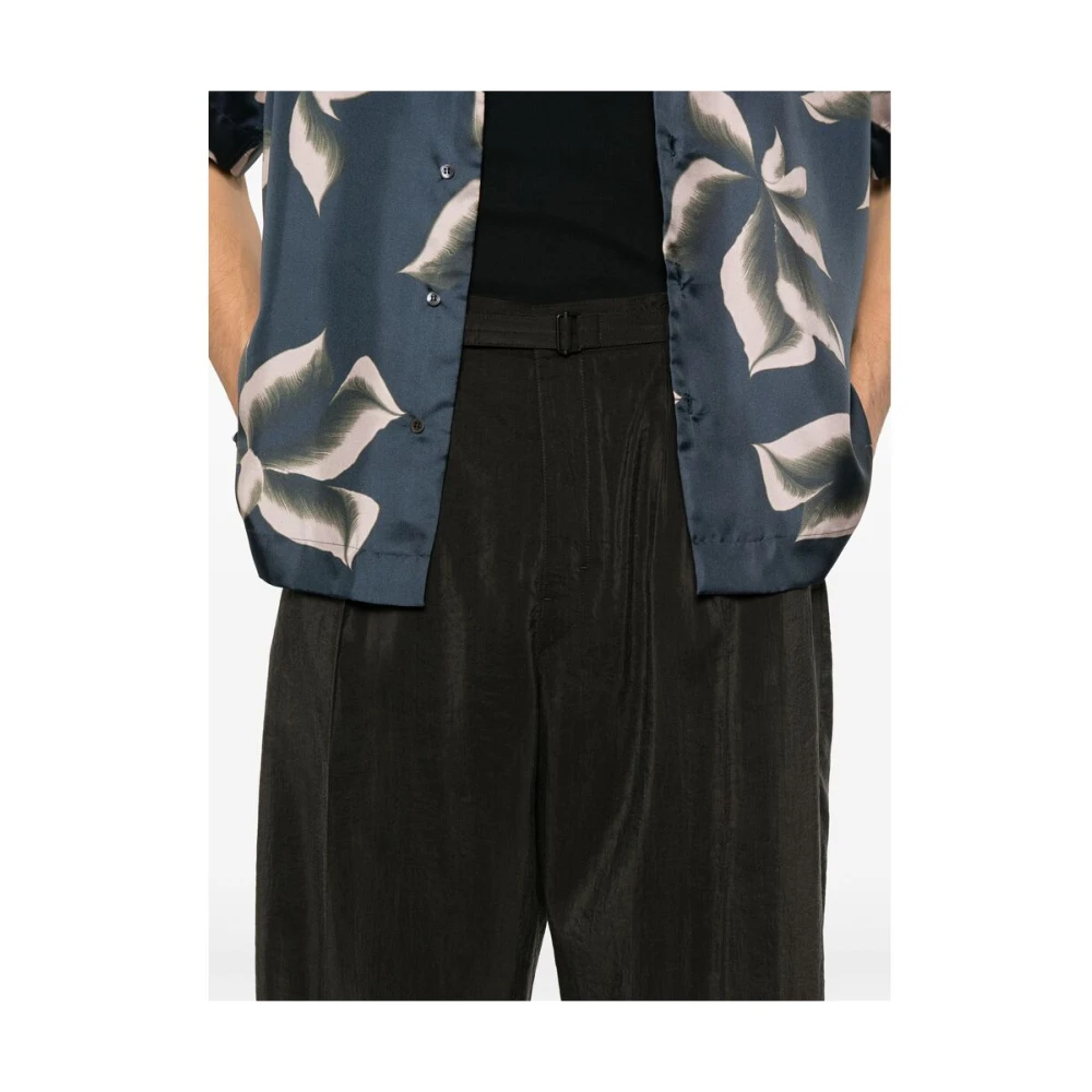 Lemaire Koffiebruine elastische taillebroek Brown Heren