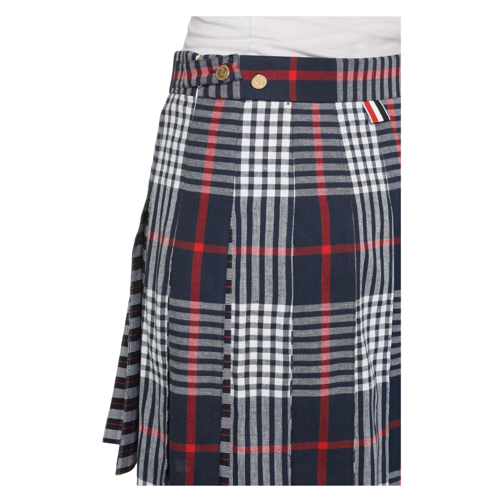 Thom Browne Geplooide minirok met ruitmotief Multicolor Dames