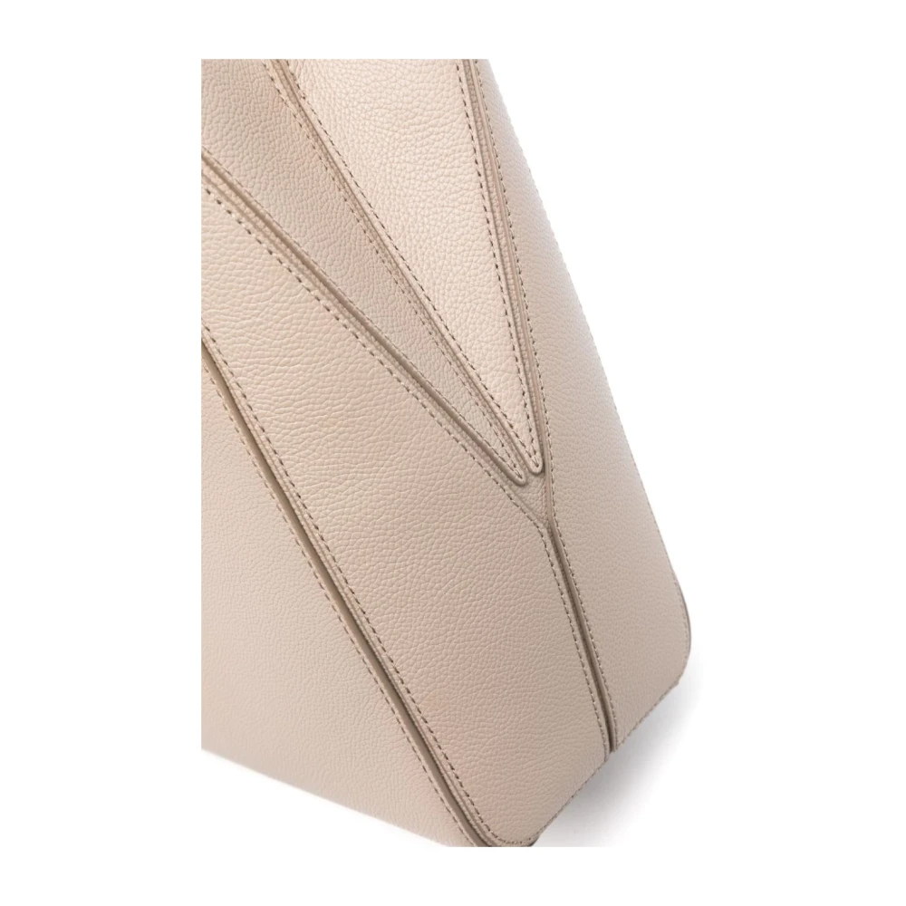 TORY BURCH Grained Leather Shoulder Bag Beige Dames