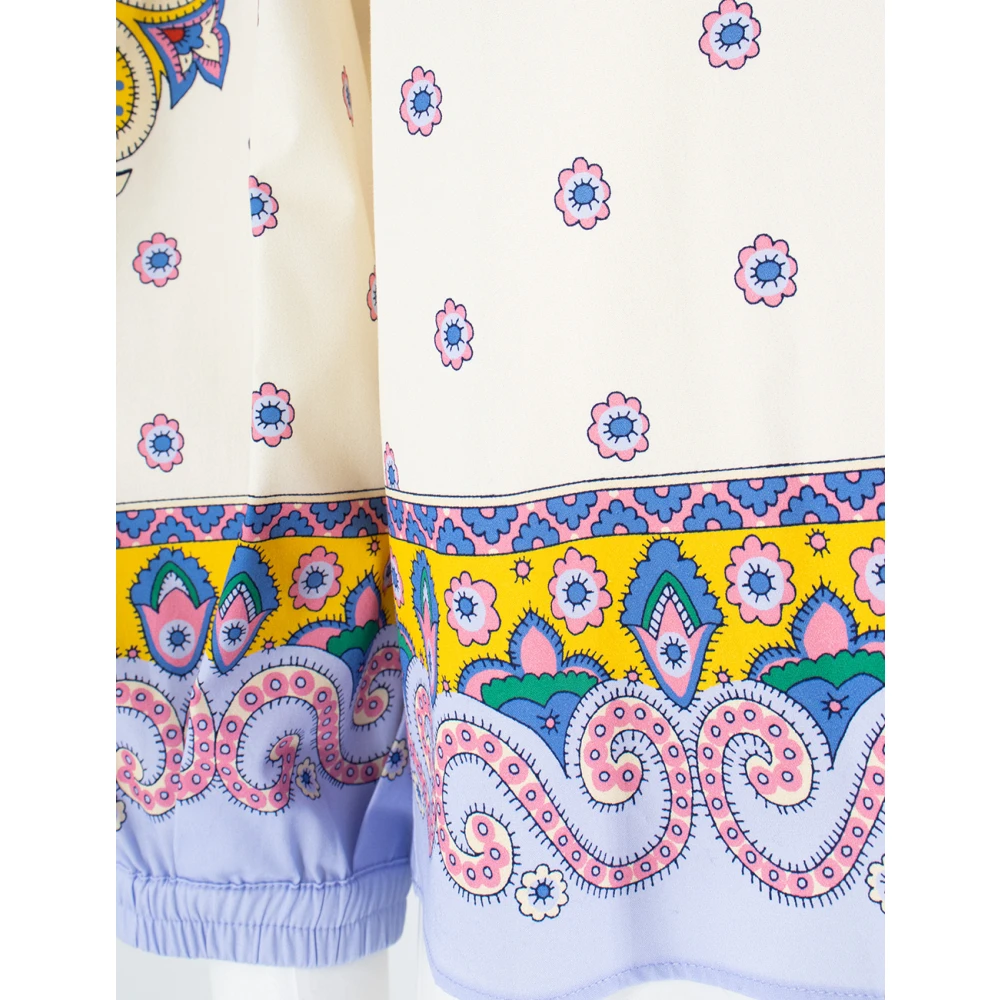 ETRO Katoenen Paisley Print V-Hals Blouse Multicolor Dames