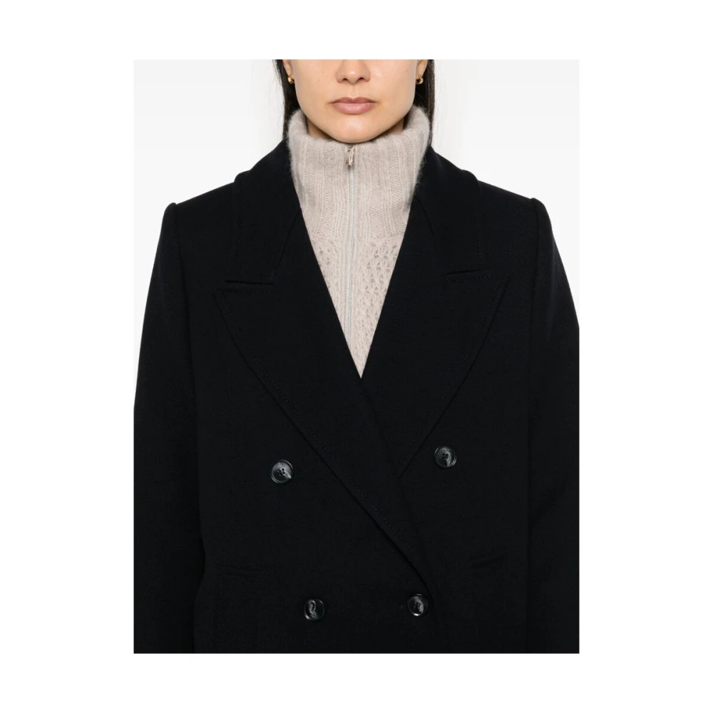 IVY OAK Navy Blue Wollen Jas Blue Dames