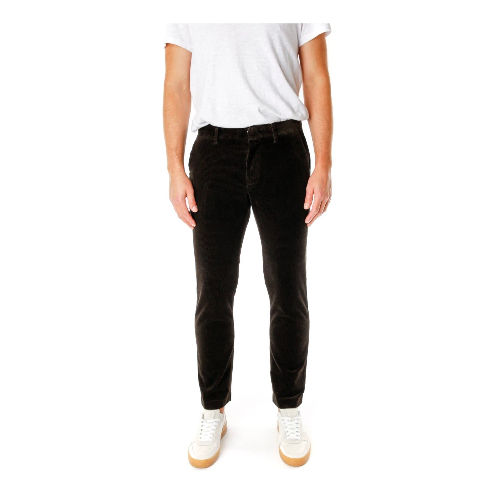 Nn07 Slimme Corduroy Chino Broek Brown Heren