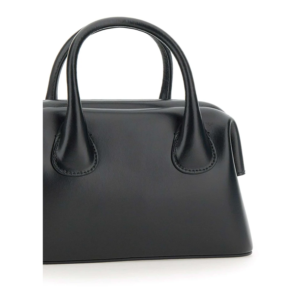 Osoi Zwarte Leren Handtas Boat Mini Black Dames