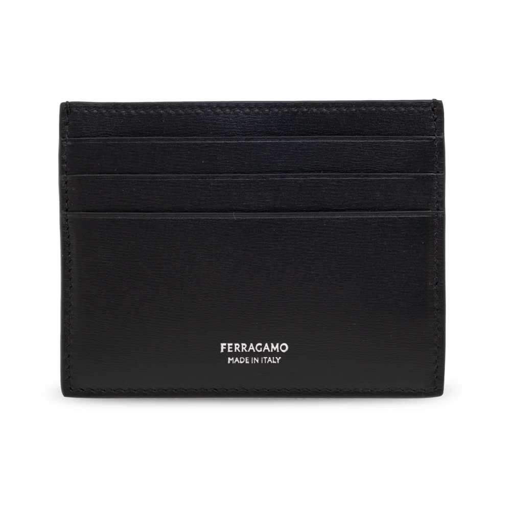 Salvatore Ferragamo Leren kaarthouder Black Heren