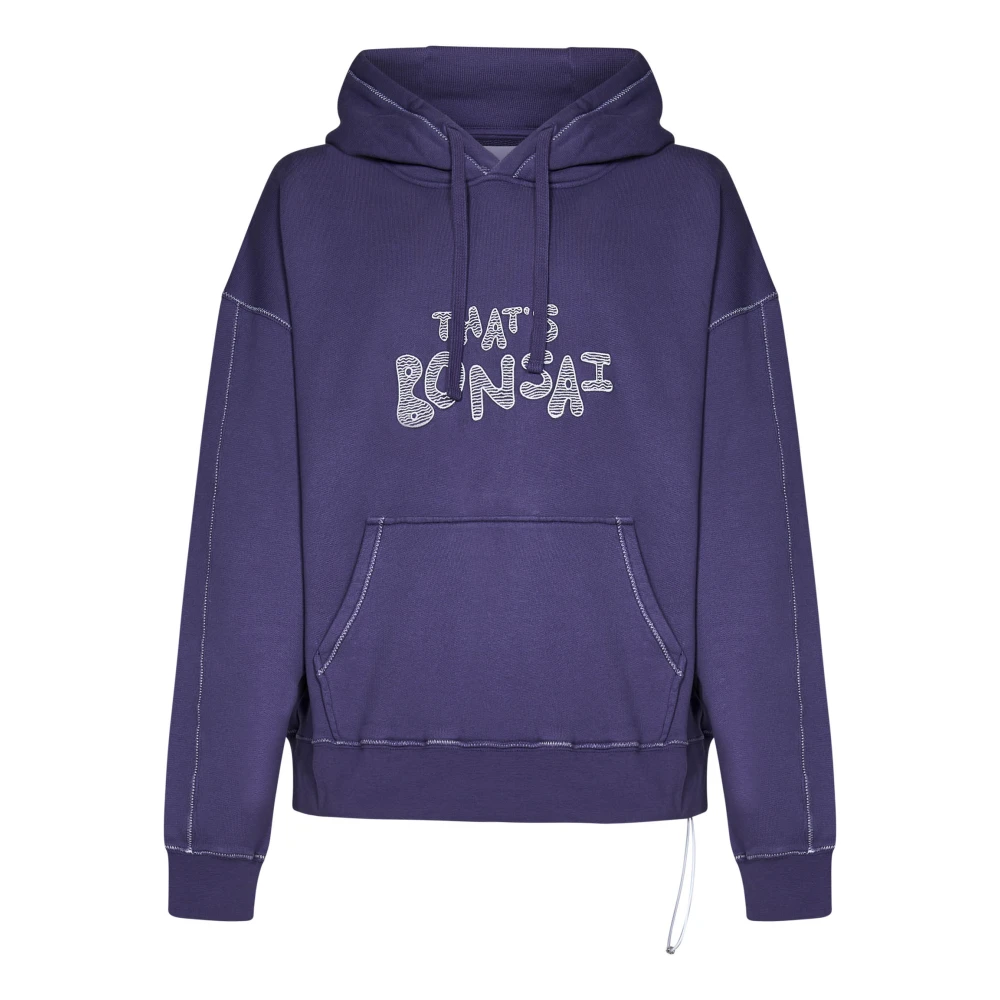 Bonsai Paarse Geborduurde Logo Hoodie Aw24 Purple Heren