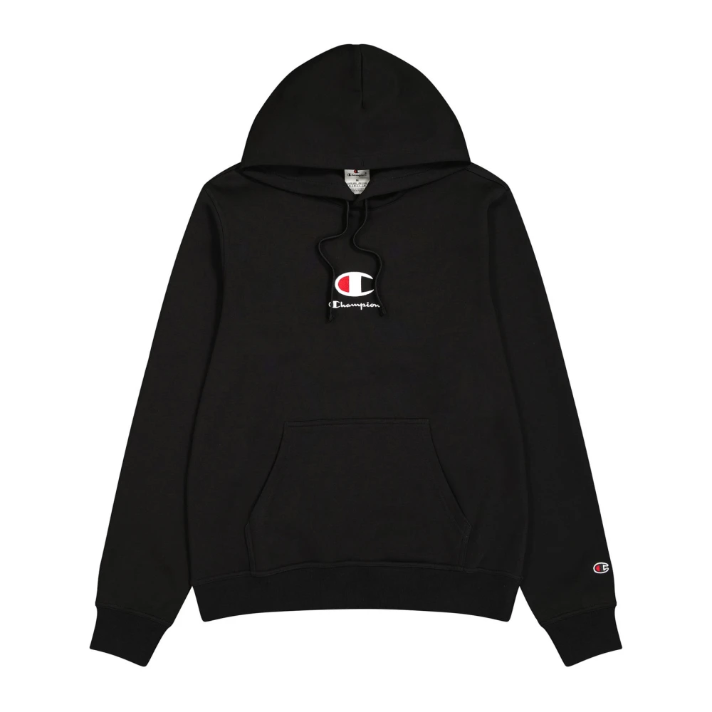 Champion Hoodie Slim Fit Geborstelde Fleece Black Heren