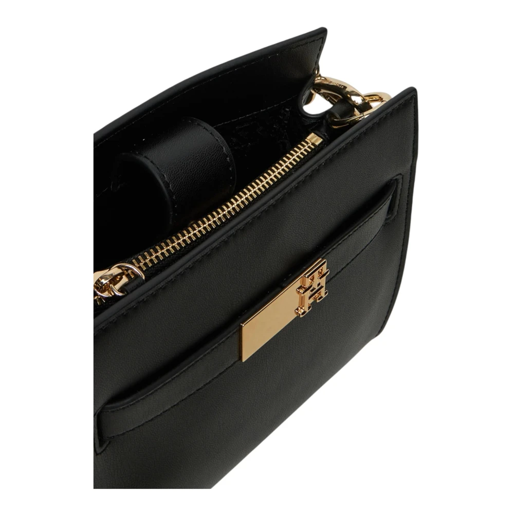 Tommy Hilfiger Zwarte Schoudertas met Rits Black Dames
