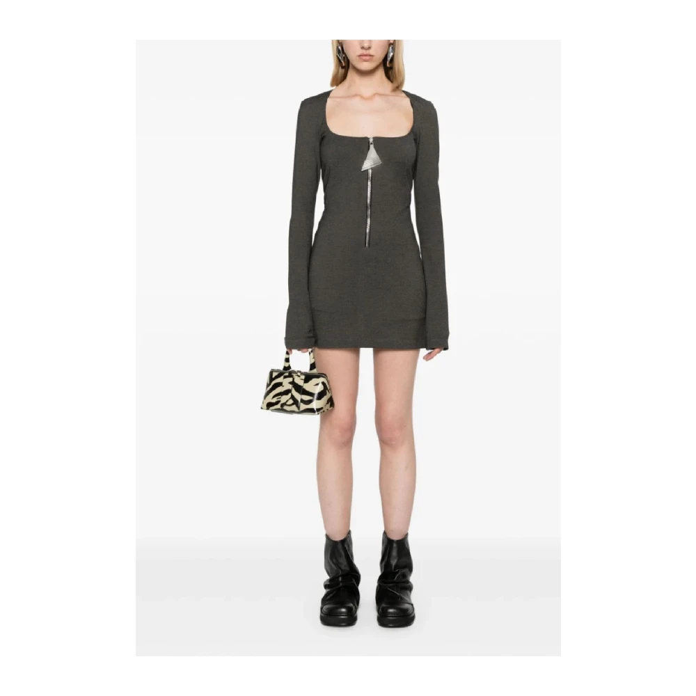 The Attico Zwarte Mini Jurk Gray Dames