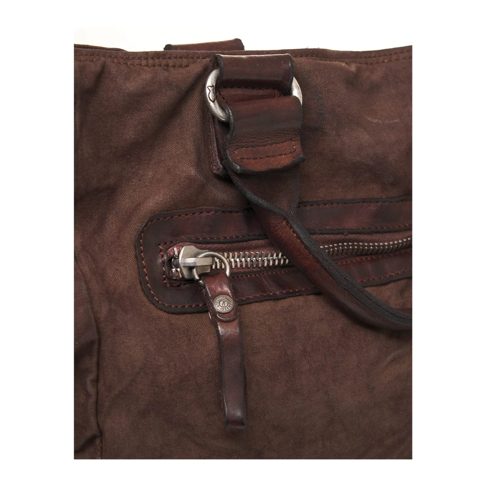Campomaggi Bruine Canvas & Leren Zakelijke Tas Brown Heren