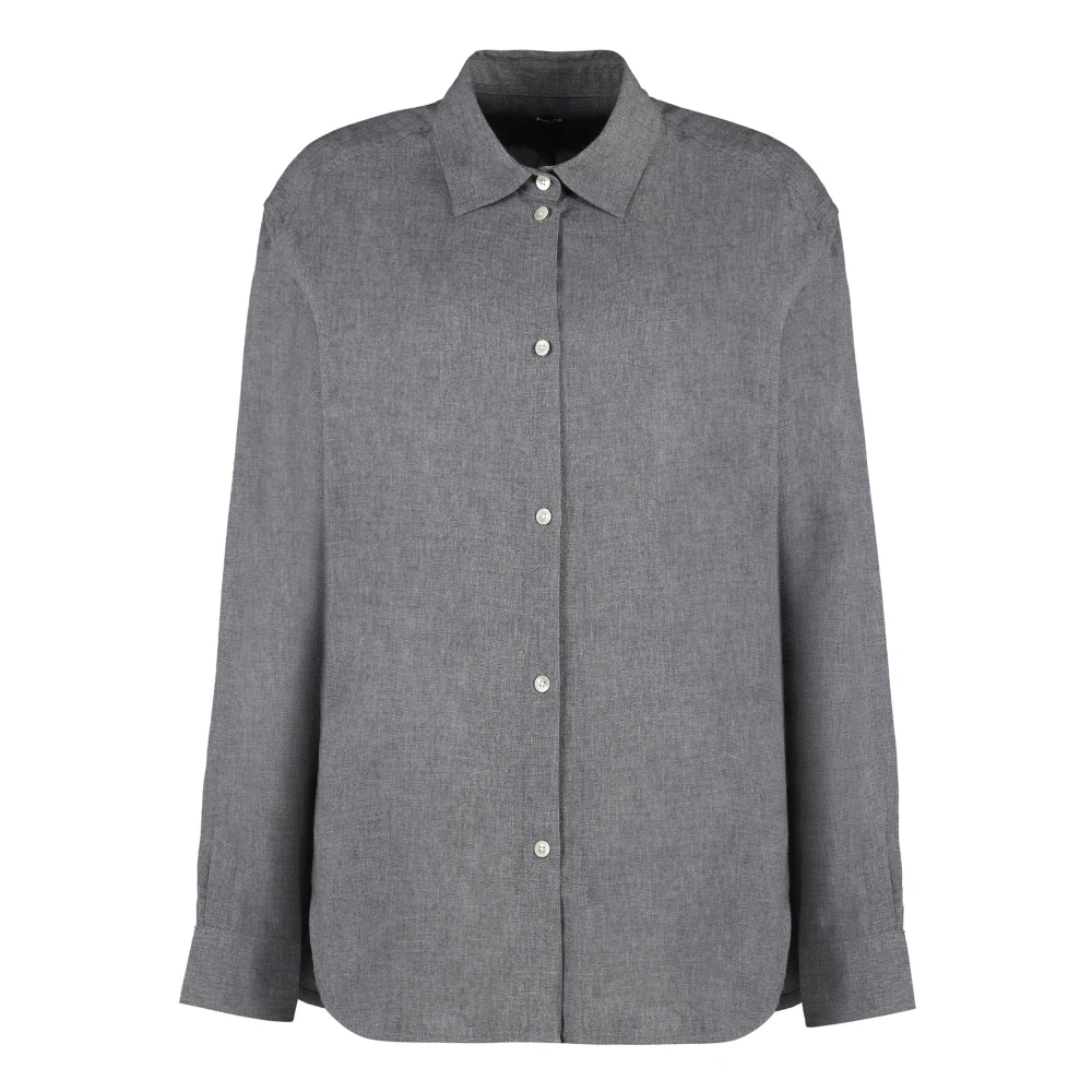 TotêMe Afgeronde zoom Viscose Shirt Gray Dames