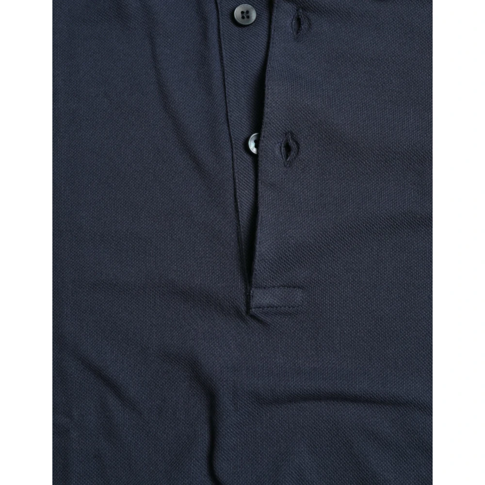 Dolce & Gabbana Elegant poloshirt met kroonborduursel Blue Heren