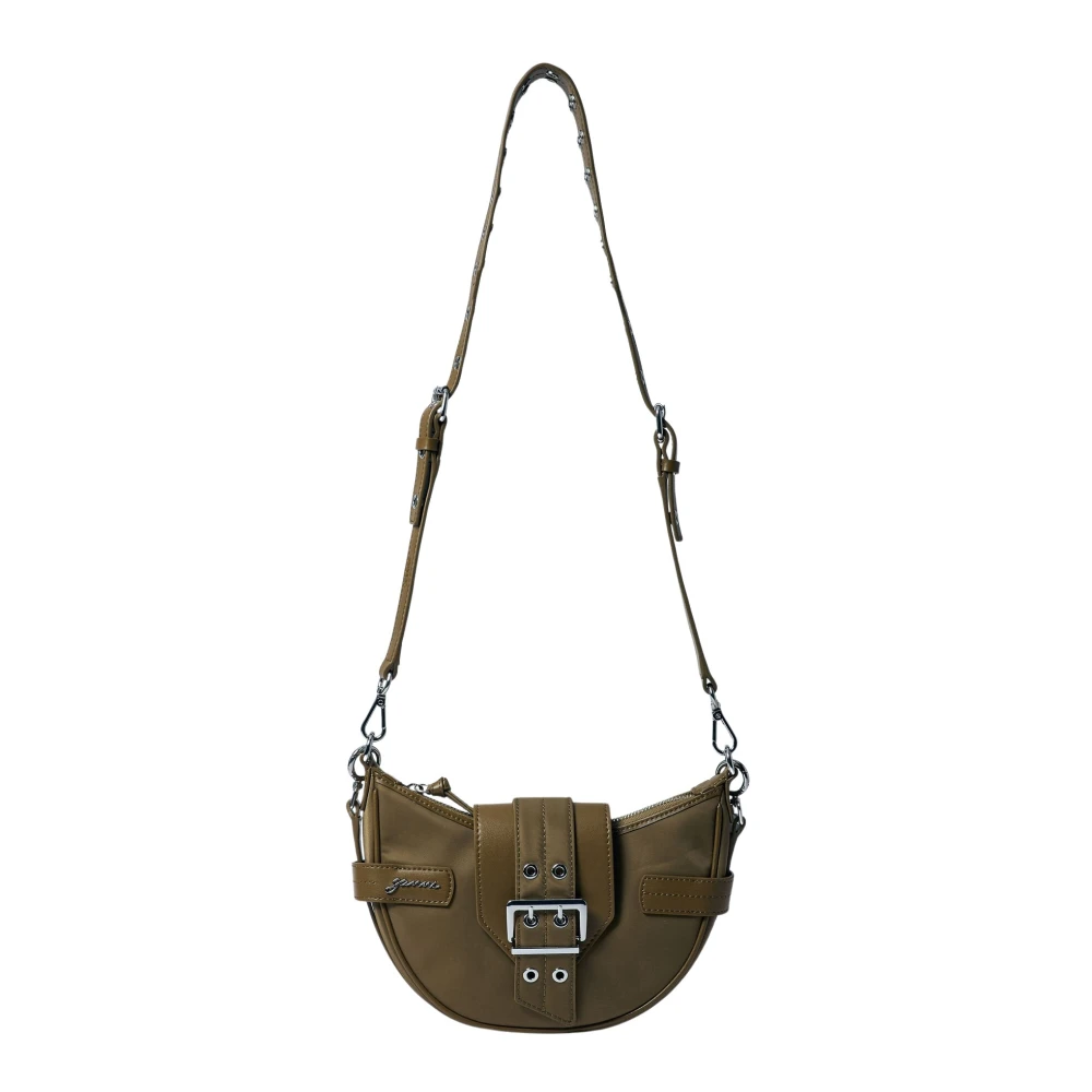 Ganni Halvmåne Crossbody Väska Green, Dam