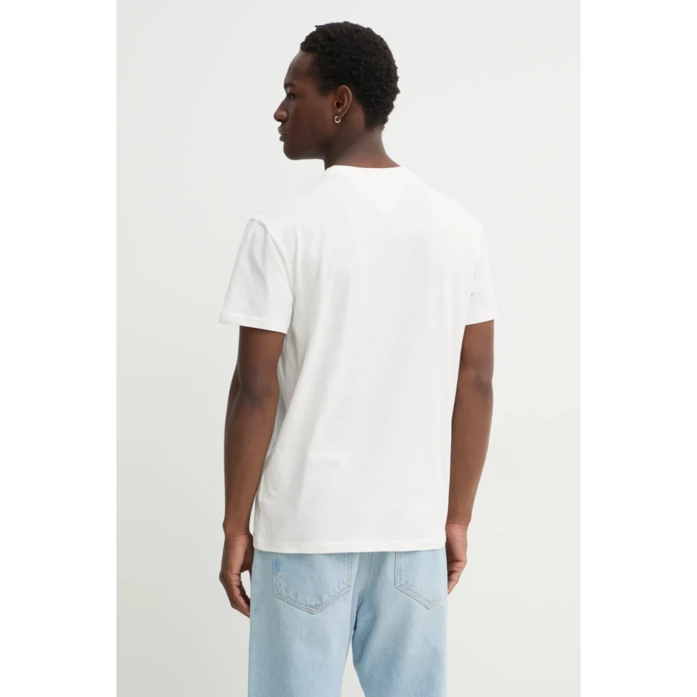 Tommy Jeans Korte mouw katoen logo tee White Heren