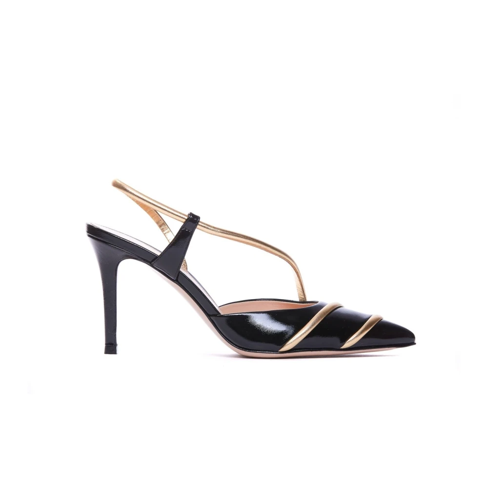 Gianvito Rossi Women's Black Pumps, 3 Uk, Leather Slingback Pumps