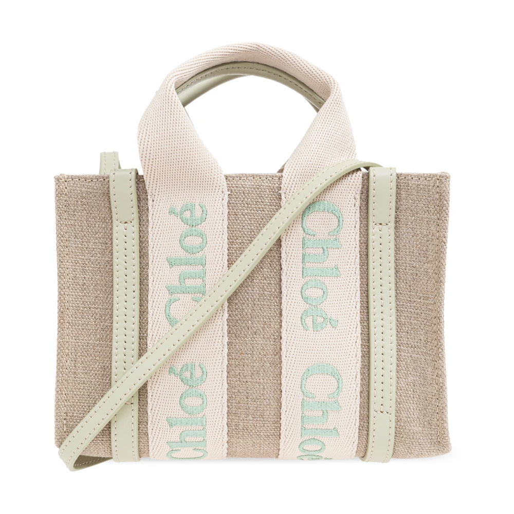 Chloé Woody Mini Schoudertas Beige Dames
