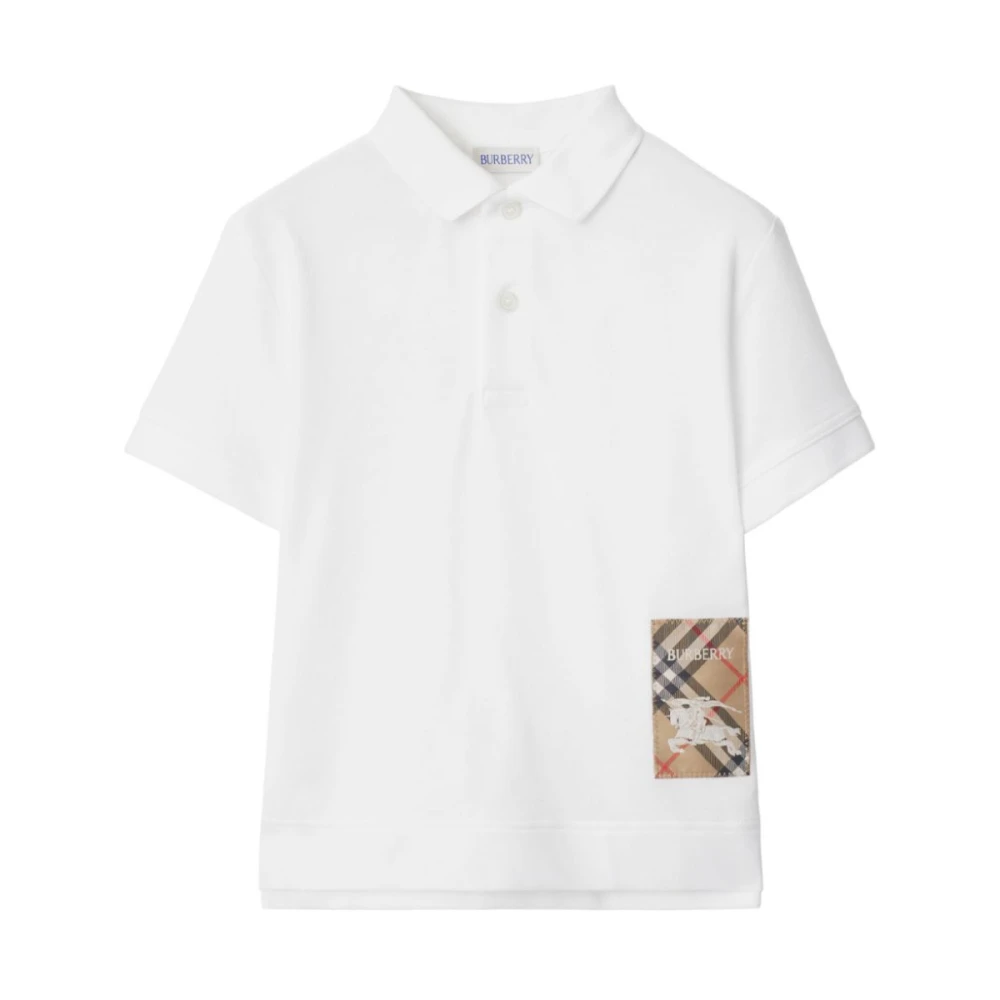 Burberry Barn Vit Polo Krage Väska White, Pojke