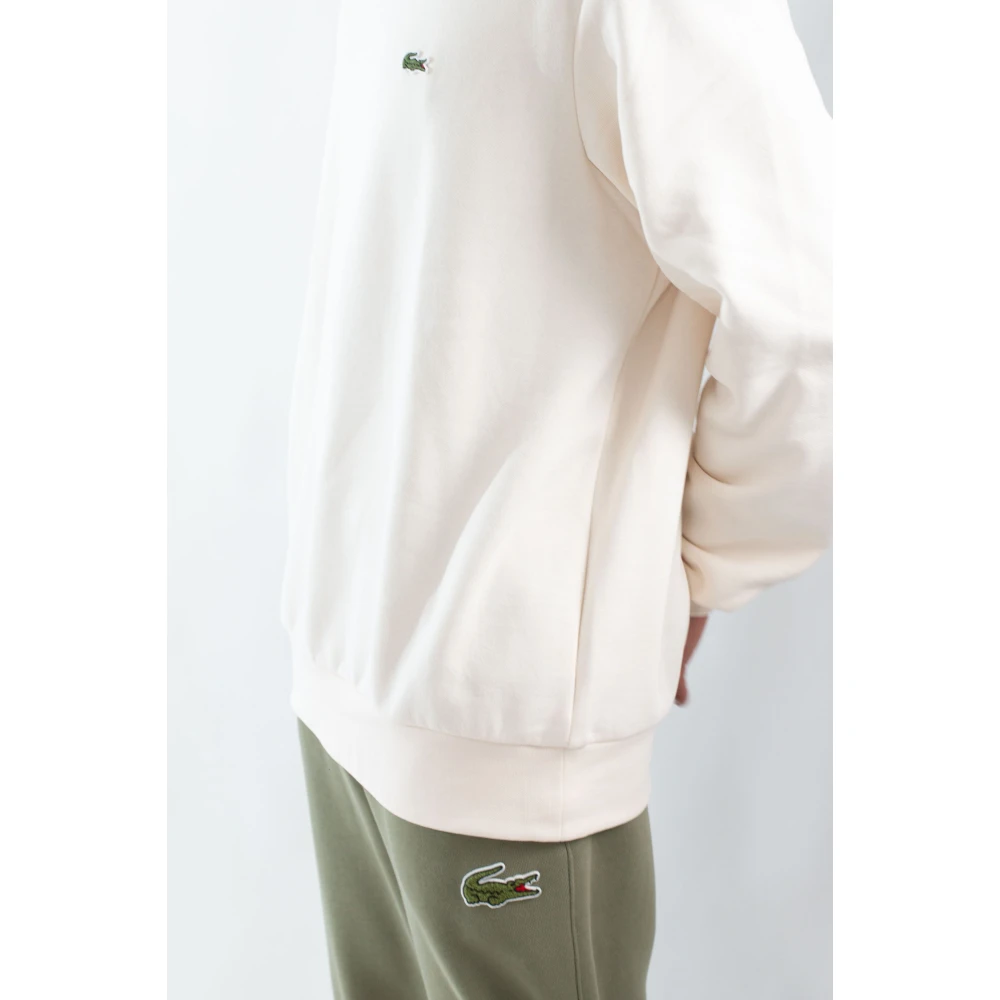 Lacoste Croc Fleece Sweatshirt XFJ White Heren