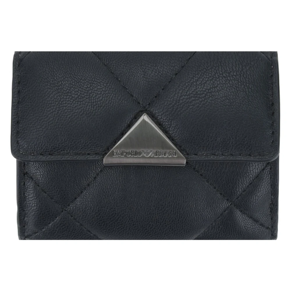 Emporio Armani Gewatteerde knoopportemonnee Black Dames