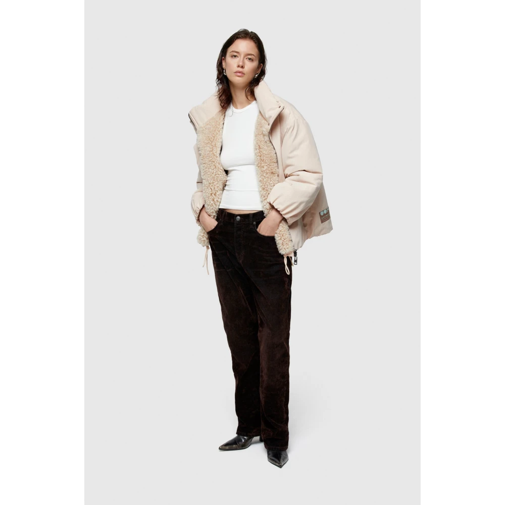OOF Wear Omkeerbare Synthetisch Leren en Katoenen Jas Beige Dames