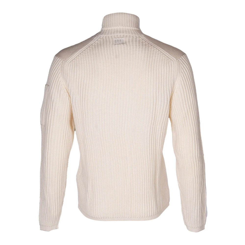C.P. Company Heren hoge hals geribbelde wollen trui Beige Heren
