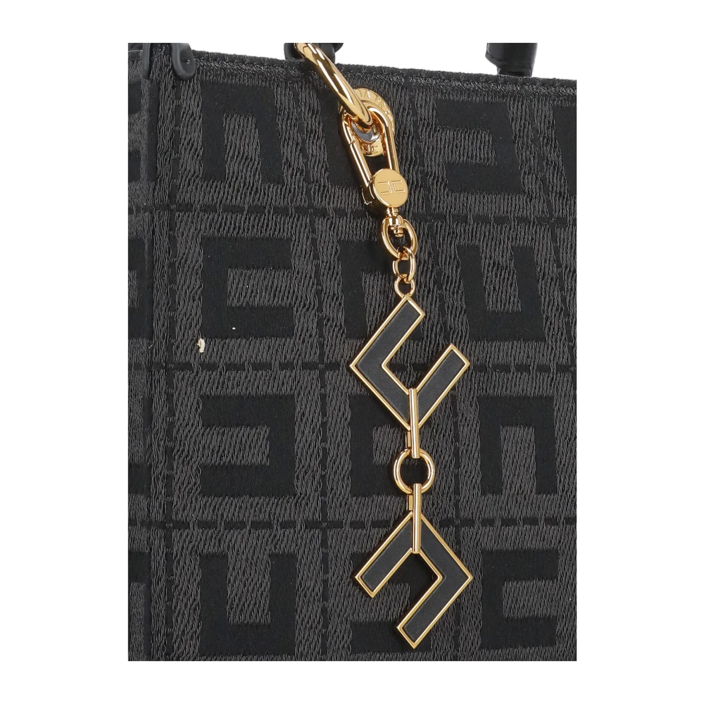 Elisabetta Franchi Stijlvolle Zwarte Winkelmand met Charms Black Dames