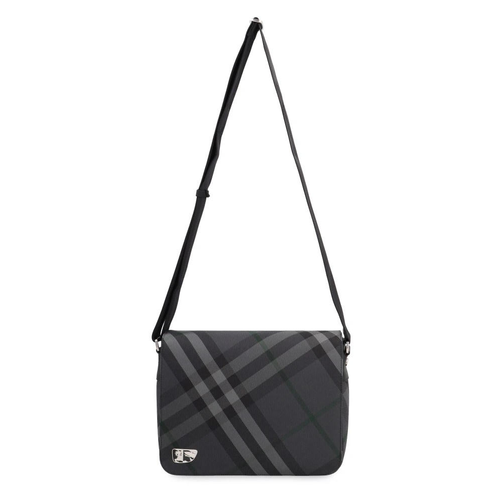 Burberry Ruitmotief Messenger Tas Gray Heren