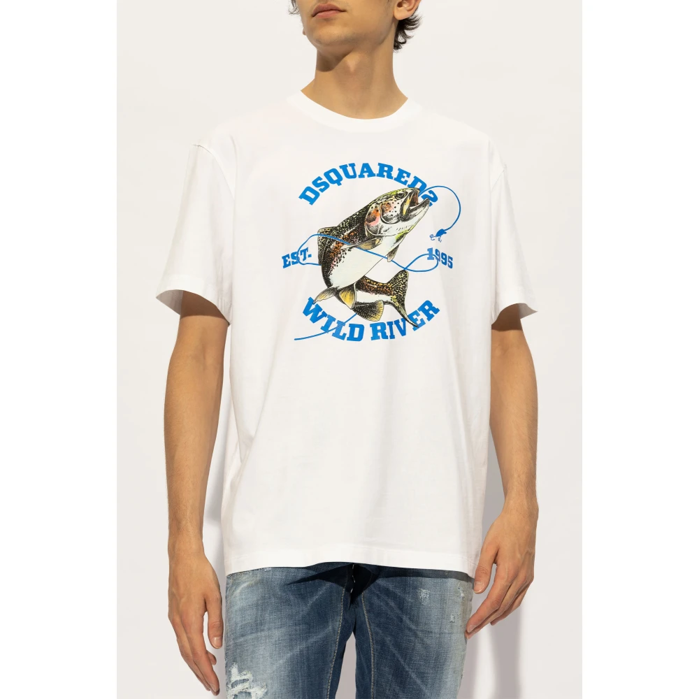 Dsquared2 T-shirt met logo White Heren