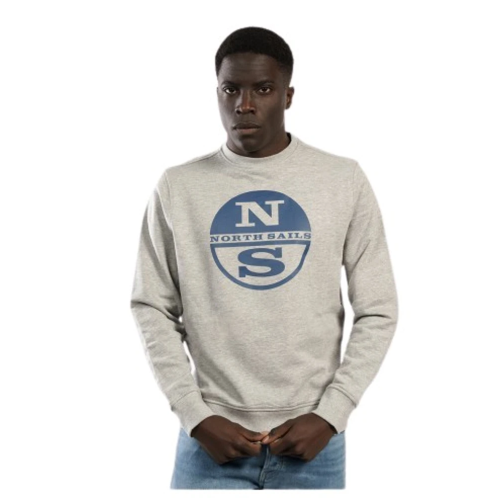 North Sails Biologisch Katoenen Sweatshirt met Geborstelde Achterkant Gray Heren
