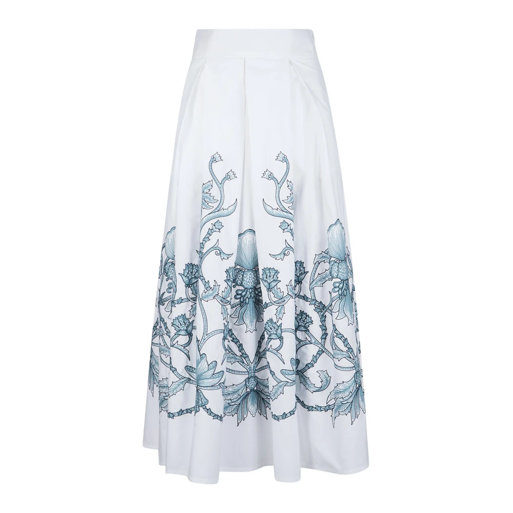 Eleventy Women's White Midi Skirts, S, Gonna Lunga Con Ricamo