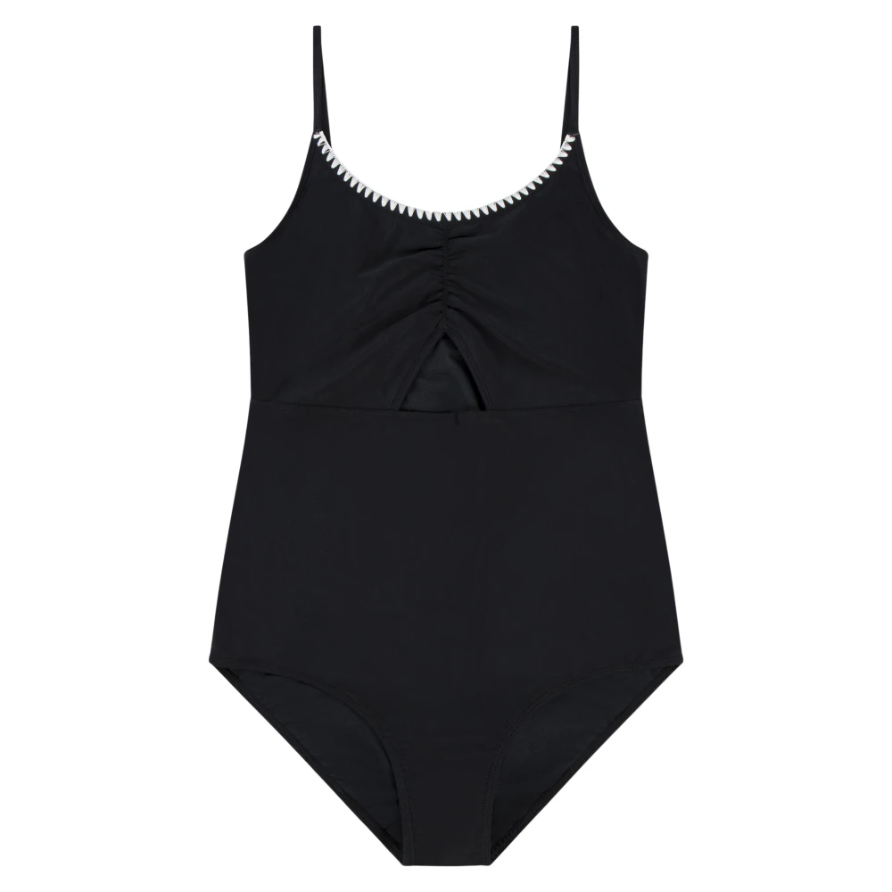 Abercrombie & Fitch Girls Black Kids Swimsuits, 15 Y, Cinched Cutout Swimsuit