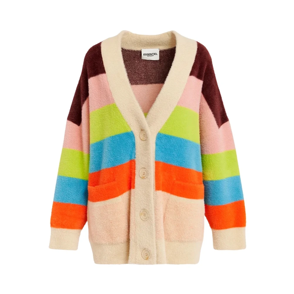 Essentiel Antwerp Gestreepte Furry Vest Multicolor Dames