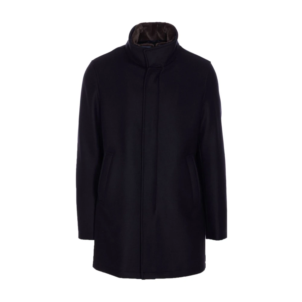 Herno Men's Blue Single-Breasted Coats,, Winter Coats Medium
