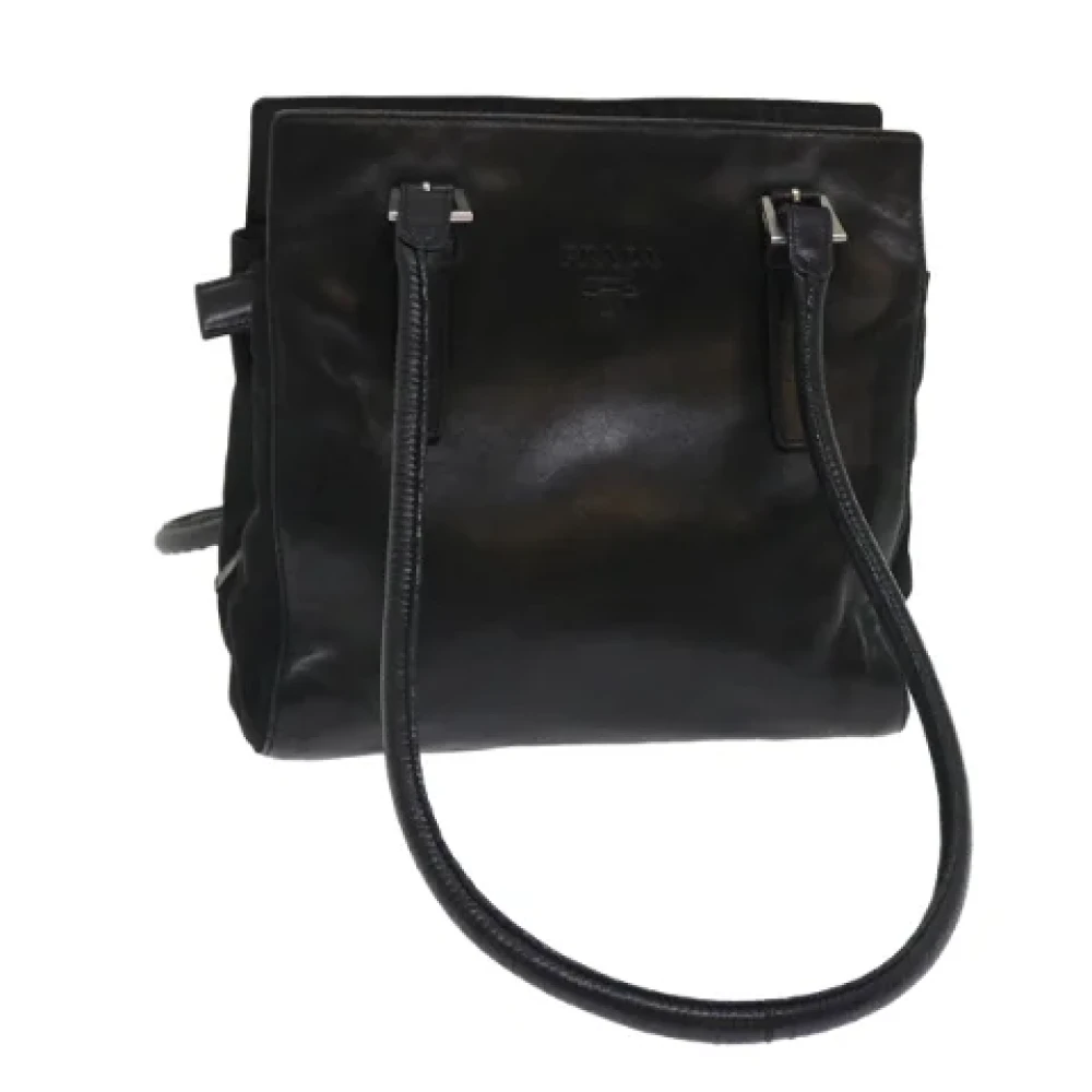 Prada Vintage Pre-owned Leather prada-bags Zwart Dames