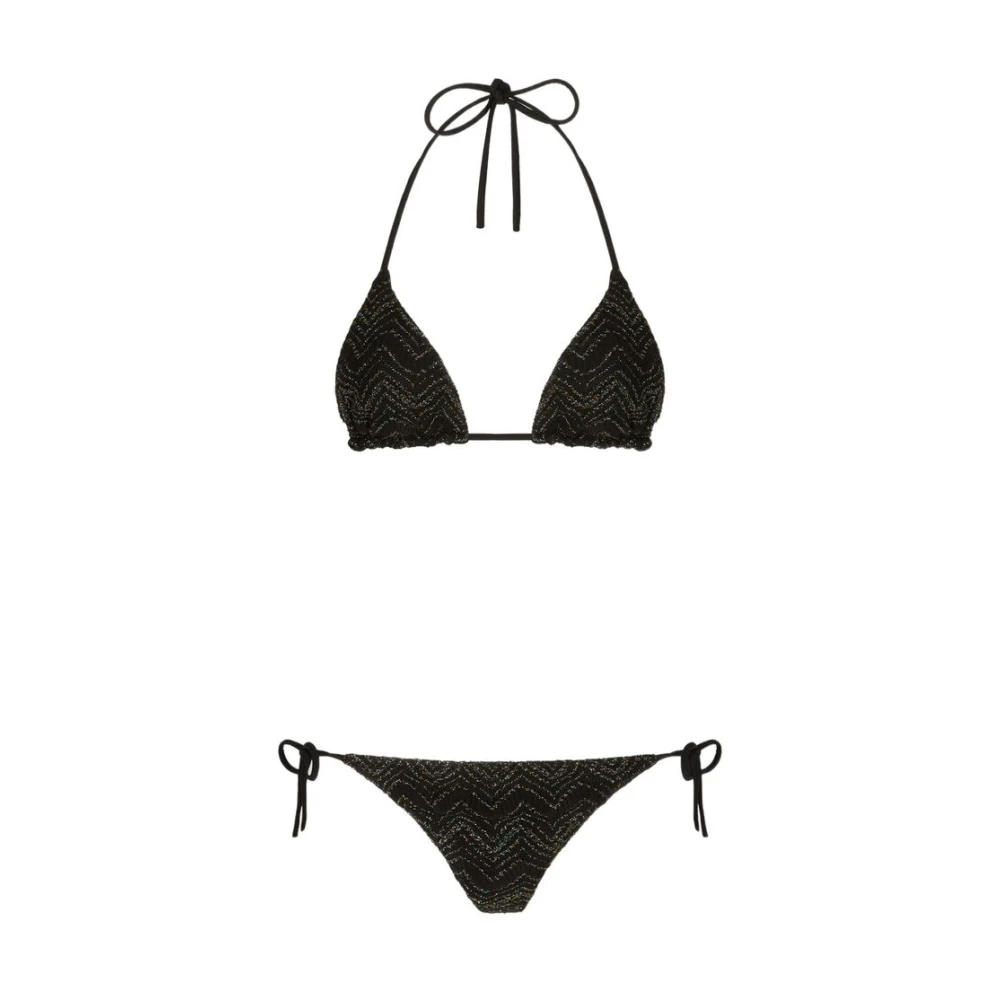 Missoni Women's Black Lace-Up Beachwear - Bikinis - M - Swimwear