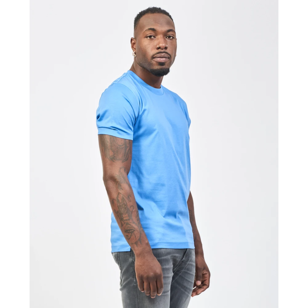 Hugo Boss Blauw Katoenen Ronde Hals T-shirt Blue Heren
