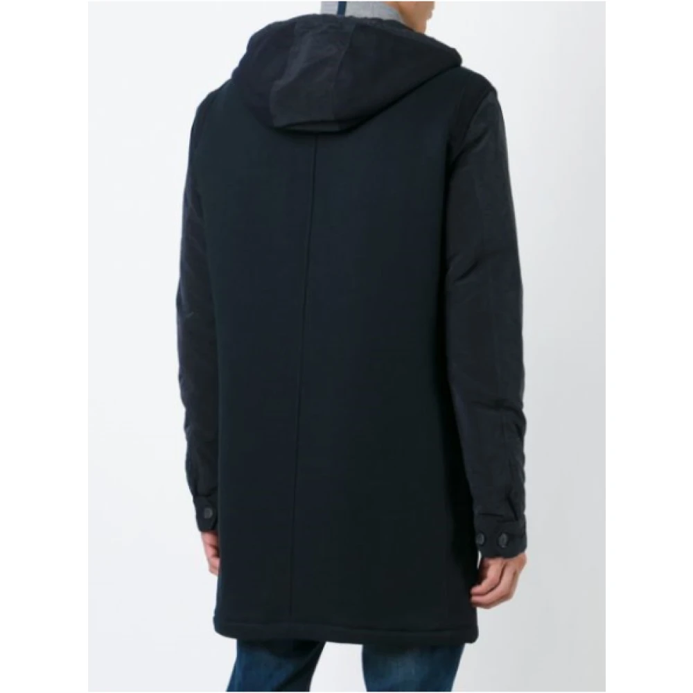 Emporio Armani Blauwe TrenchRegenjas Wolmix Blue Heren