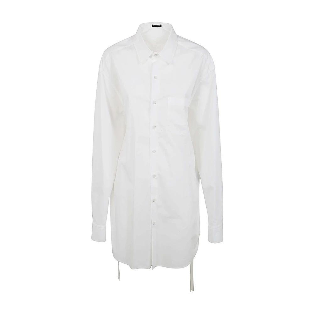 Ann Demeulemeester Dete Lange Overhemd van Poplin Katoen White Dames