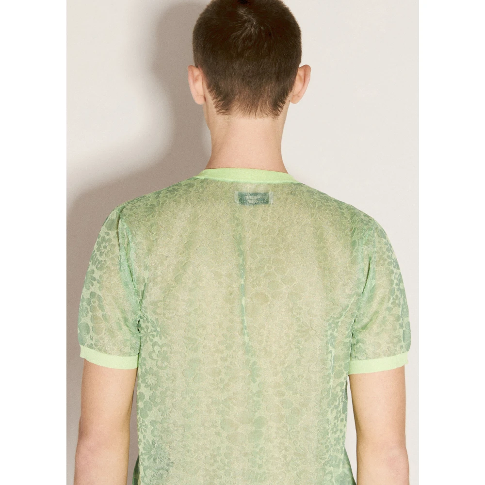 Martine Rose Bloemen Crewneck T-shirt Green Heren