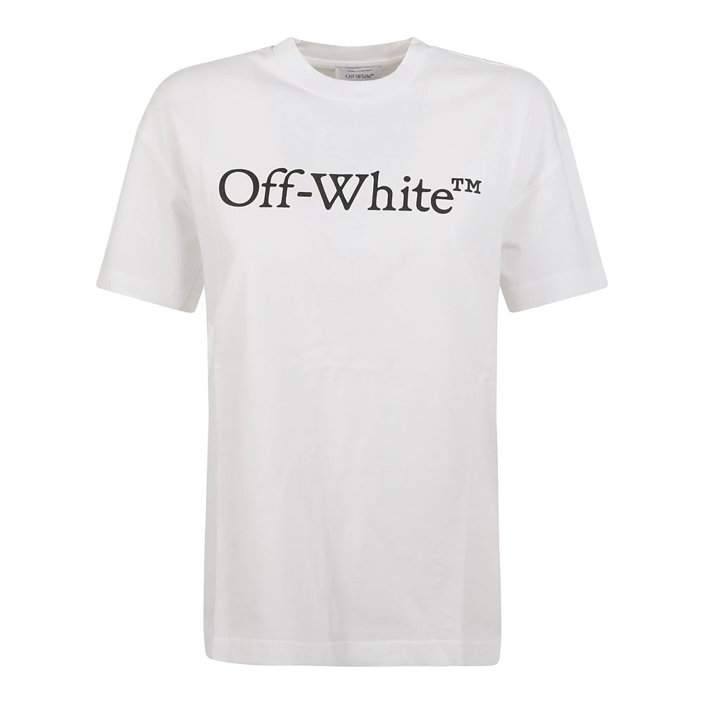 Off White Logo Bookish Regular Tee White, Dam