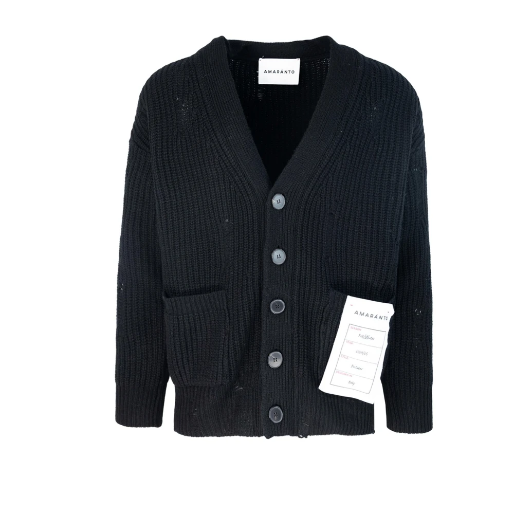 Amaránto Zwarte Vest met Distressed Effect Black Heren